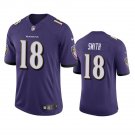 Men & Youth #18 Roquan Smith Baltimore Ravens Game Purple Jersey