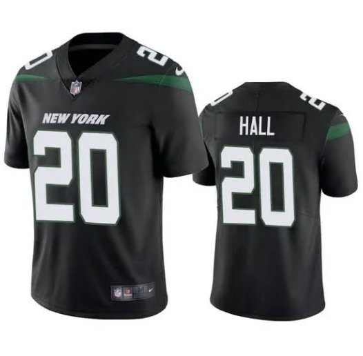 Men & Youth #20 Breece Hall Jets Color Rush Limited Black Jersey