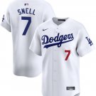 Men's Los Angeles Dodgers #7 Blake Snell White 2024 Home Limited Stitched Jersey__114