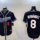 Men's Los Angeles Dodgers #8 Enrique Hernández Black Cool Base Stitched Baseball Jersey