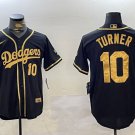 Men's Los Angeles Dodgers #10 Justin Turner Black Cool Base Stitched MLB Jersey