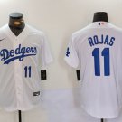 Men's Los Angeles Dodgers #11 Miguel Rojas Number White Cool Base Stitched Jersey