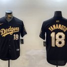 Men's Los Angeles Dodgers #18 Yoshinobu Yamamoto Black Gold Limited Stitched Jersey