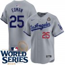 Mens Los Angeles Dodgers #25 Tommy Edman Nike Grey Los Angeles Limited Player Jersey