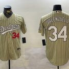 Men's Los Angeles Dodgers #34 Fernando Valenzuela Authentic Collection Stitched Jersey