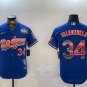 Men's Los Angeles Dodgers #34 Fernando Valenzuela Royal 2024 World Series Jersey