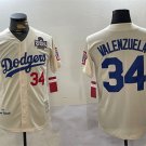 Men's Los Angeles Dodgers #34 Toro Valenzuela Cream 1981 Cooperstown Stitched Jersey