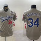 Men's Los Angeles Dodgers #34 Toro Valenzuela Grey 2024 World Series 1981 Jersey