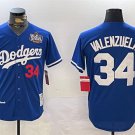 Men's Los Angeles Dodgers #34 Toro Valenzuela Royal 2024 World Series 1981 Jersey