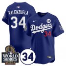 Men's Los Angeles Dodgers #34 Toro Valenzuela Royal 2024 World Series Jersey