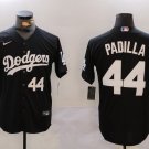 Men's Los Angeles Dodgers #44 Vicente Padilla Number Black Cool Base Stitched Jersey