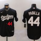 Men's Los Angeles Dodgers #44 Vicente Padilla Number Black Cool Base Stitched Jersey (2)
