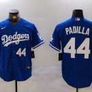 Men's Los Angeles Dodgers #44 Vicente Padilla Number Blue Cool Base Stitched Jersey