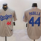 Men's Los Angeles Dodgers #44 Vicente Padilla Number Grey Cool Base Stitched Jersey