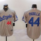 Men's Los Angeles Dodgers #44 Vicente Padilla Number Grey With los Cool Base Jersey