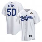 Men's Los Angeles Dodgers #50 Mookie Betts White 2024 World Series Cool Base Jerseys