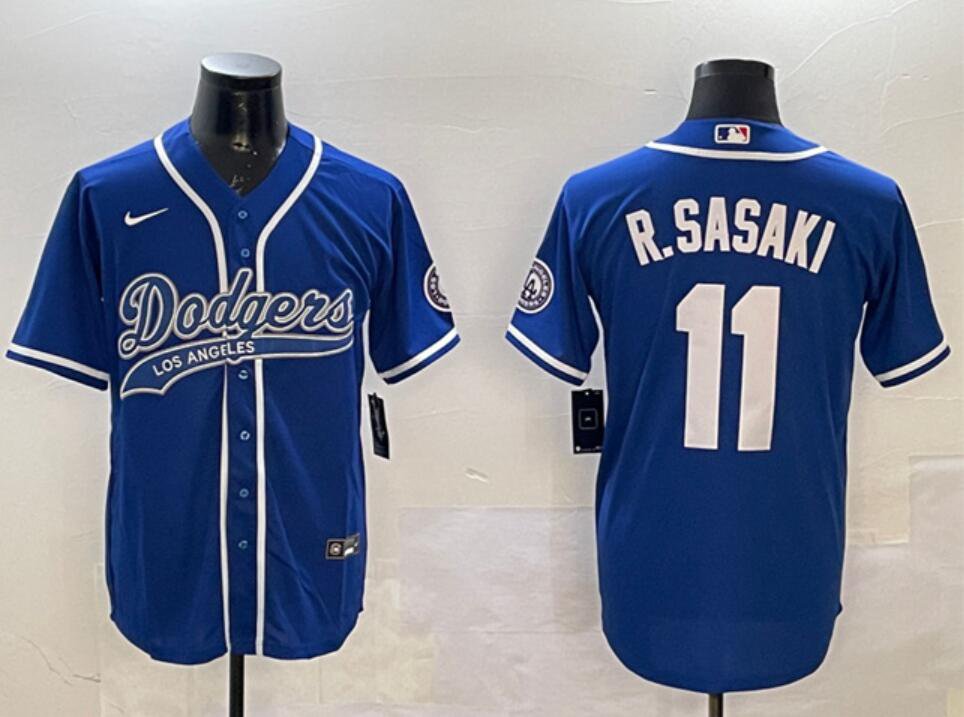 Men's Los Angeles Dodgers ACTIVE PLAYER Custom Royal With Patch Cool Base Stitched Jersey