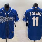 Men's Los Angeles Dodgers ACTIVE PLAYER Custom Royal With Patch Cool Base Stitched Jersey