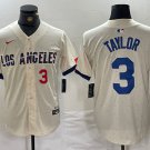 Men's Los Angeles Dodgers Chris Taylor Number Cream 2024 City Connect Jersey
