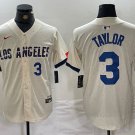 Men's Los Angeles Dodgers Chris Taylor Number Cream 2024 City Jersey