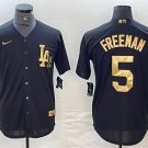 Men's Los Angeles Dodgers Freddie Freeman Black Cool Base Stitched Baseball Jersey