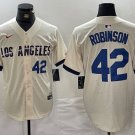 Men's Los Angeles Dodgers Jackie Robinson Number Cream 2024 City Baseball Jersey