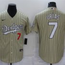 Mens Los Angeles Dodgers Julio Urias Brown Pinstripe Fashion Jersey