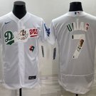Men's Los Angeles Dodgers Julio Urias White With Vin Scully Patch Flex Base Jersey