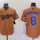 Men's Los Angeles Dodgers Kike Hernandez Olive Cool Base Limited Stitched Jersey