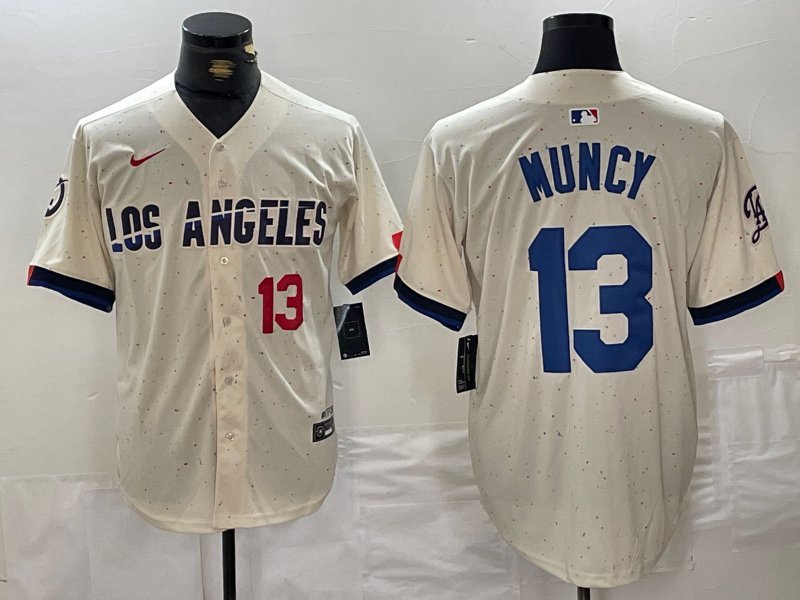Men's Los Angeles Dodgers Max Muncy Number Cream 2024 City Connect Jersey