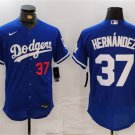 Mens Los Angeles Dodgers Teoscar Hernandez 2024 Blue Stitched Flex Baseball Jersey