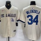 Men's Los Angeles Dodgers Toro Valenzuela Cream City Stitched Baseball Jersey