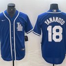 Men's Los Angeles Dodgers Yoshinobu Yamamoto Blue Cool Base Stitched Baseball Jersey