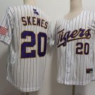 Mens LSU Tigers Paul Skenes Nike White Pinstripe 2023 College Baseball Jersey