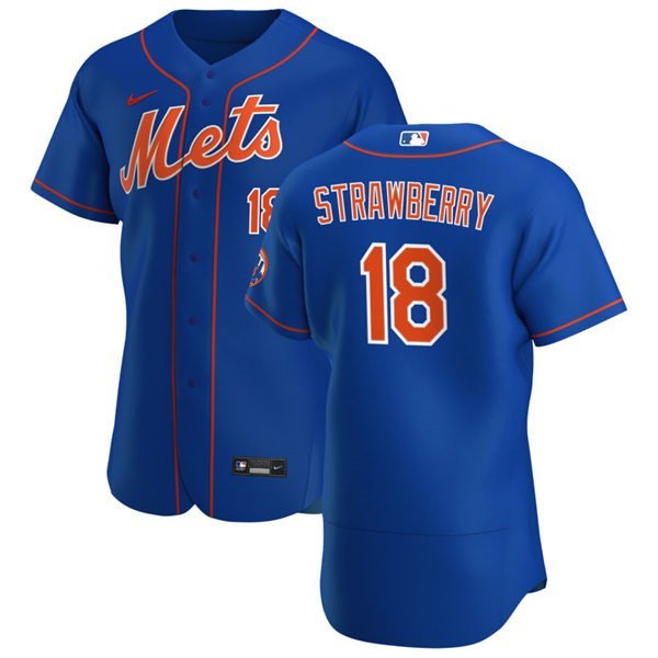 Mens Mets Darryl Strawberry Blue Flex Baseball Authentic Collection Jersey