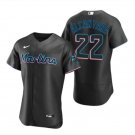 Mens Miami Marlins Sandy Alcantara Flex Base Jersey Black