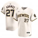 Men's Milwaukee Brewers Willy Adames Cream 2024 Home Limited Stitched Baseball Jersey
