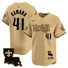 Men's New Orleans Saints Alvin Kamara Gold Cool Base Stitched Baseball Jersey