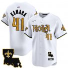 Men's New Orleans Saints Alvin Kamara White Cool Base Stitched Baseball Jersey