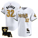 Men's New Orleans Saints Tyrann Mathieu White Cool Base Stitched Baseball Jersey