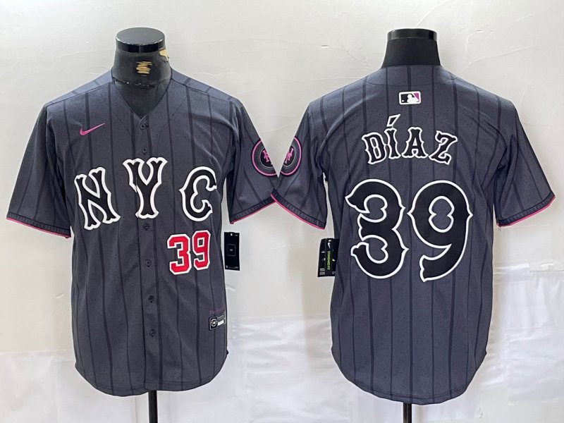 Men's New York Mets Edwin Diaz Gray 2024 City Connect Cool Base Jersey