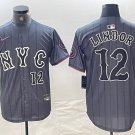 Men's New York Mets Francisco Lindor Gray 2024 City Connect Cool Base Jersey