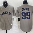 Men's New York Yankees Aaron Judge Name Grey Stitched Throwback Jersey