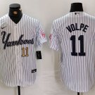 Men's New York Yankees Anthony Volpe White Pinstripe Fashion Cool Base Jersey