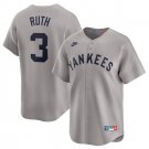 Men's New York Yankees Babe Ruth Gray Cooperstown Collection Jersey
