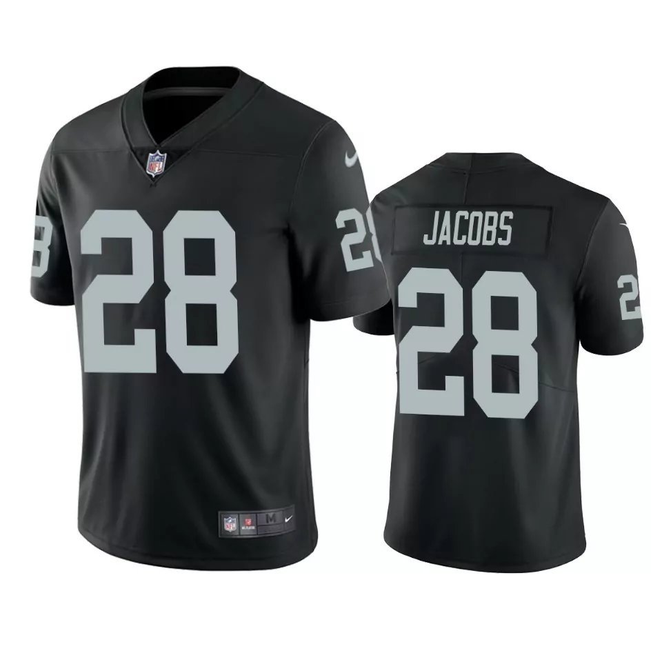 Men & Youth #28 Josh Jacobs Raiders Color Rush Limited Black Jersey