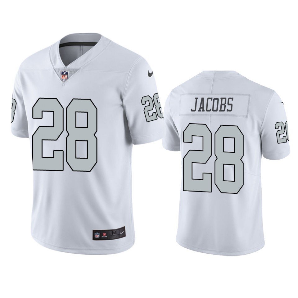 Men & Youth #28 Josh Jacobs Raiders Color Rush Limited White Jersey__2068