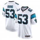 Men & Youth #53 Brian Burns Carolina Panthers White Game Jersey