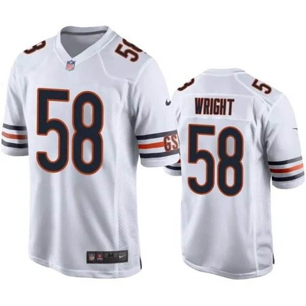 Men & Youth #58 Darnell Wright Chicago Bears White Game Jersey
