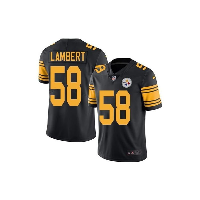 Men & Youth #58 Jack Lambert Pittsburgh Steelers Color Rush Vapor Limited Black Jersey